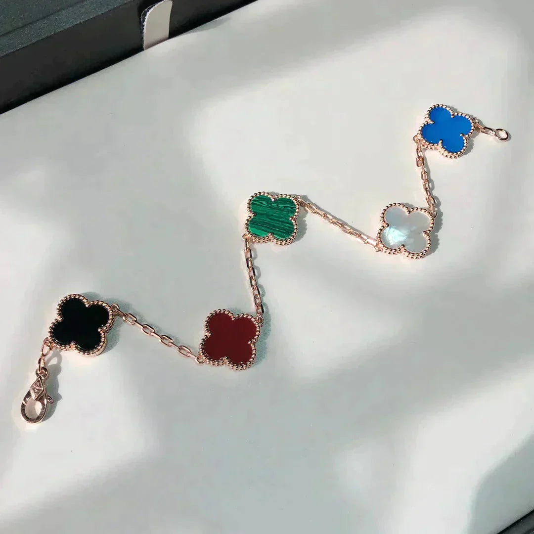 [Gaonasi]CLOVER 5 MOTIFS MULTICOLOR BRACELET