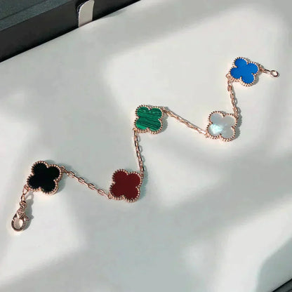 [Gaonasi]CLOVER 5 MOTIFS MULTICOLOR BRACELET