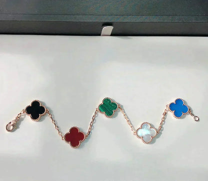 [Gaonasi]CLOVER 5 MOTIFS MULTICOLOR BRACELET