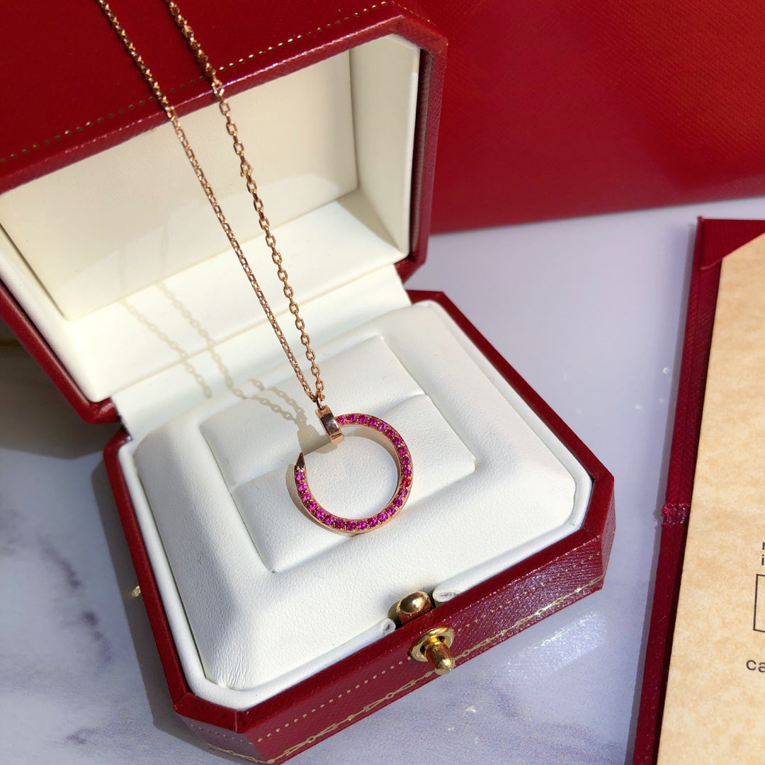 [Gaonasi Jewelry]JUSTE NECKLACE RED FULL DIAMONDS