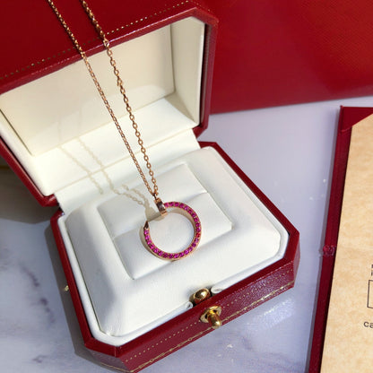 [Gaonasi Jewelry]JUSTE NECKLACE RED FULL DIAMONDS