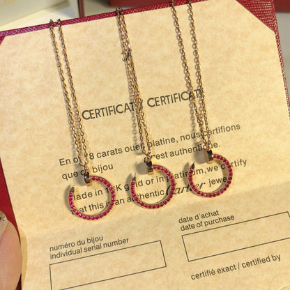 [Gaonasi Jewelry]JUSTE NECKLACE RED FULL DIAMONDS