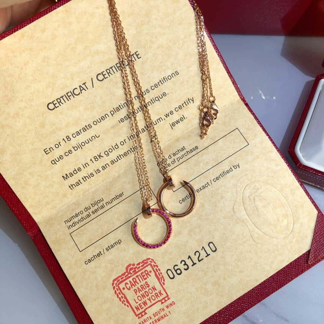 [Gaonasi Jewelry]JUSTE NECKLACE RED FULL DIAMONDS
