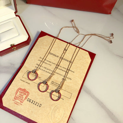 [Gaonasi Jewelry]JUSTE NECKLACE RED FULL DIAMONDS
