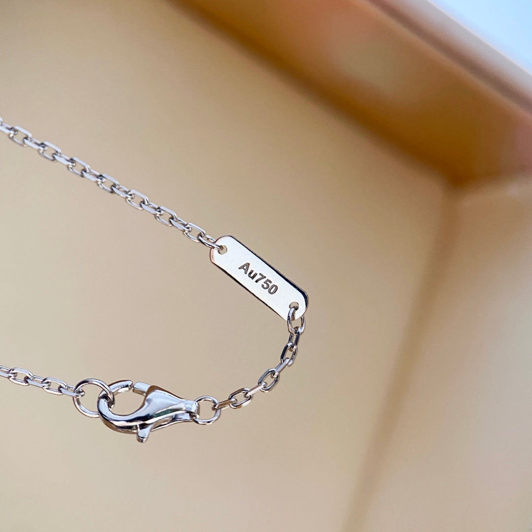 [Gaonasi]CLOVER DIAMOND NECKLACE SILVER