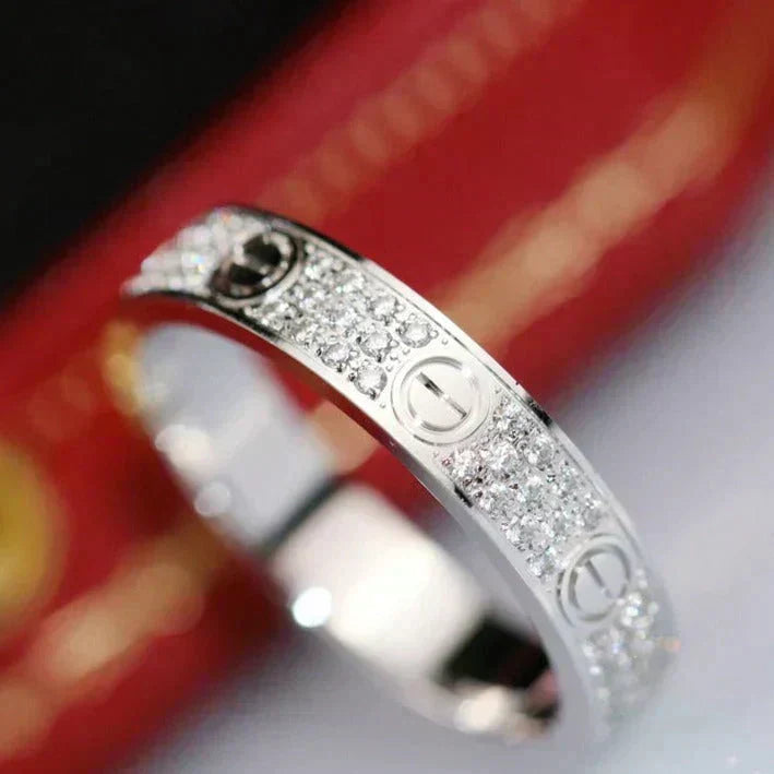 [Gaonasi Jewelry]LOVE RING 4.0MM DIAMOND PAVED