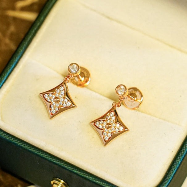 [Gaonasi]STAR DIAMONDS EARRINGS GOLD