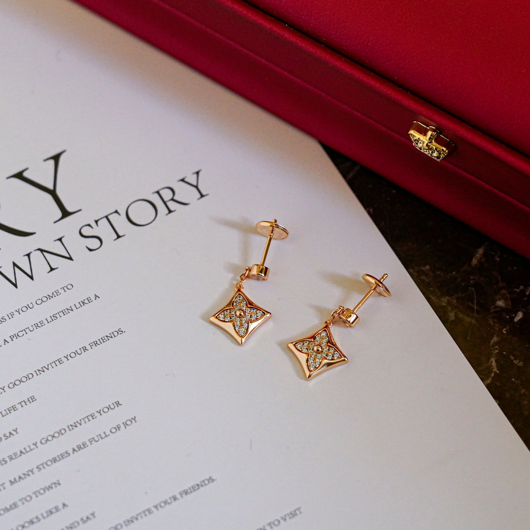 [Gaonasi]STAR DIAMONDS EARRINGS GOLD