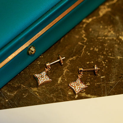 [Gaonasi]STAR DIAMONDS EARRINGS GOLD
