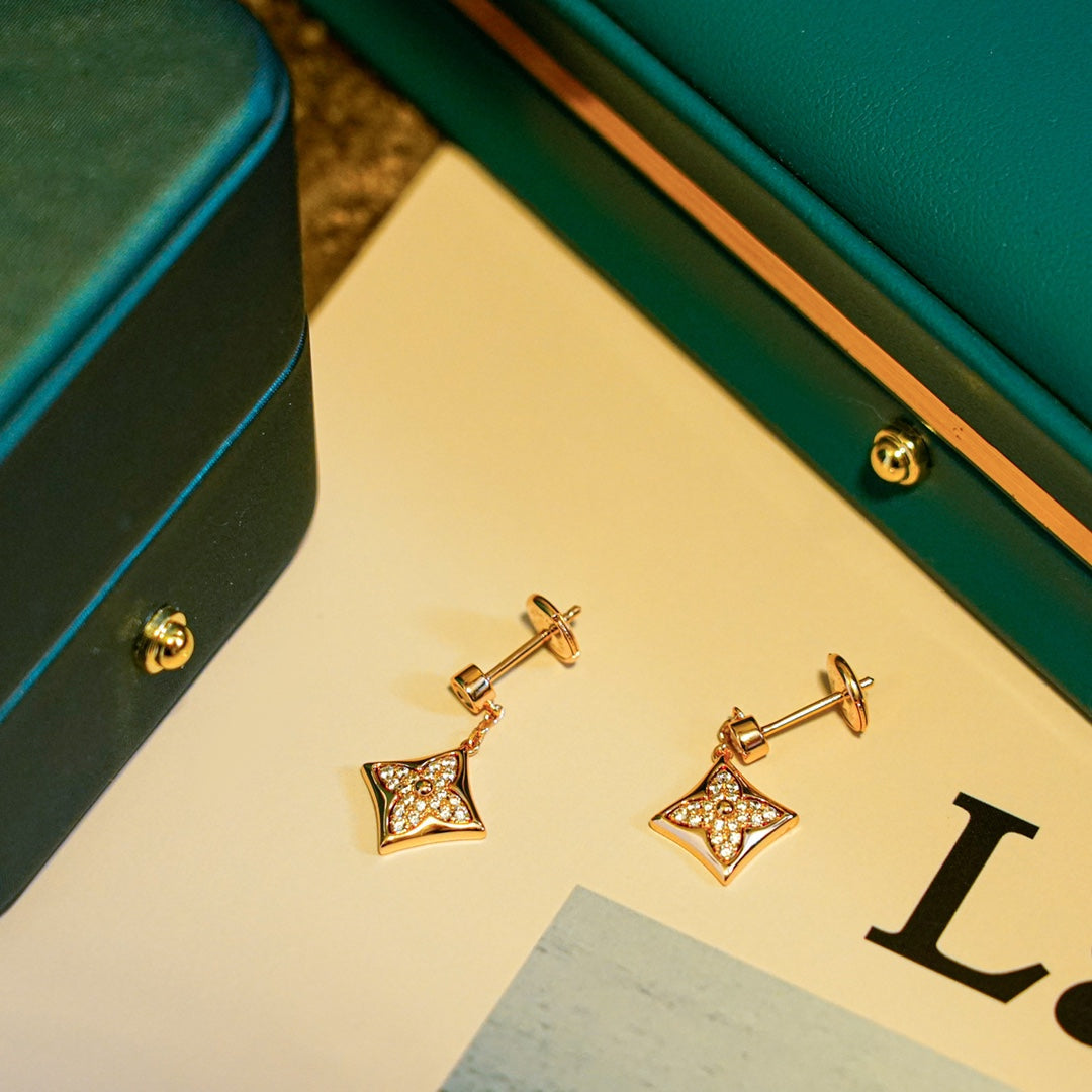 [Gaonasi]STAR DIAMONDS EARRINGS GOLD