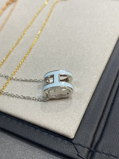 [Gaonasi]POP H LIGHT BLUE NECKLACE