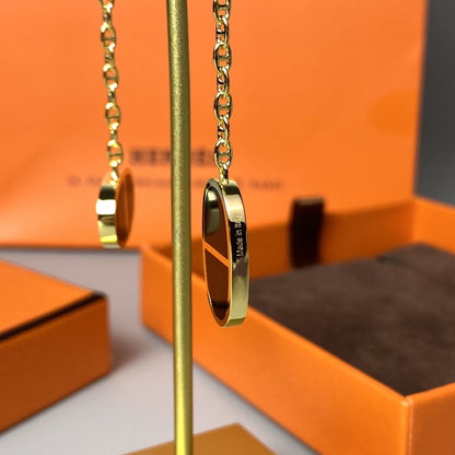 [Gaonasi]CHAINE VERSO BLACK CERAMIC EARRINGS