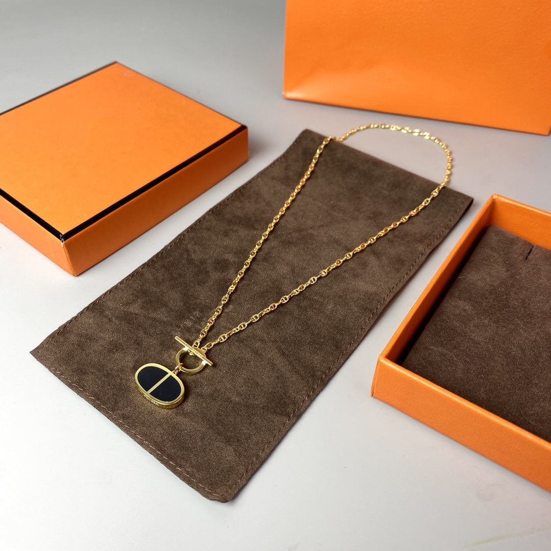 [Gaonasi]CHAINE VERSO BLACK CERAMIC NECKLACE