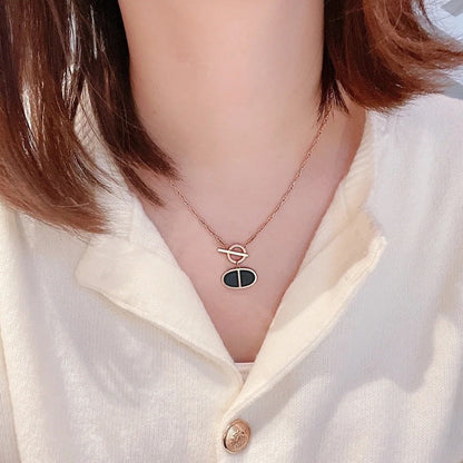[Gaonasi]CHAINE VERSO BLACK CERAMIC NECKLACE