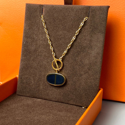 [Gaonasi]CHAINE VERSO BLACK CERAMIC NECKLACE