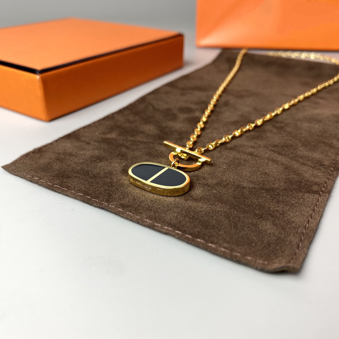 [Gaonasi]CHAINE VERSO BLACK CERAMIC NECKLACE