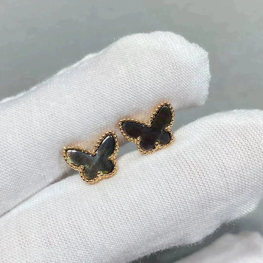 [Gaonasi]BUTTERFLY DARK MOP  EARRINGS