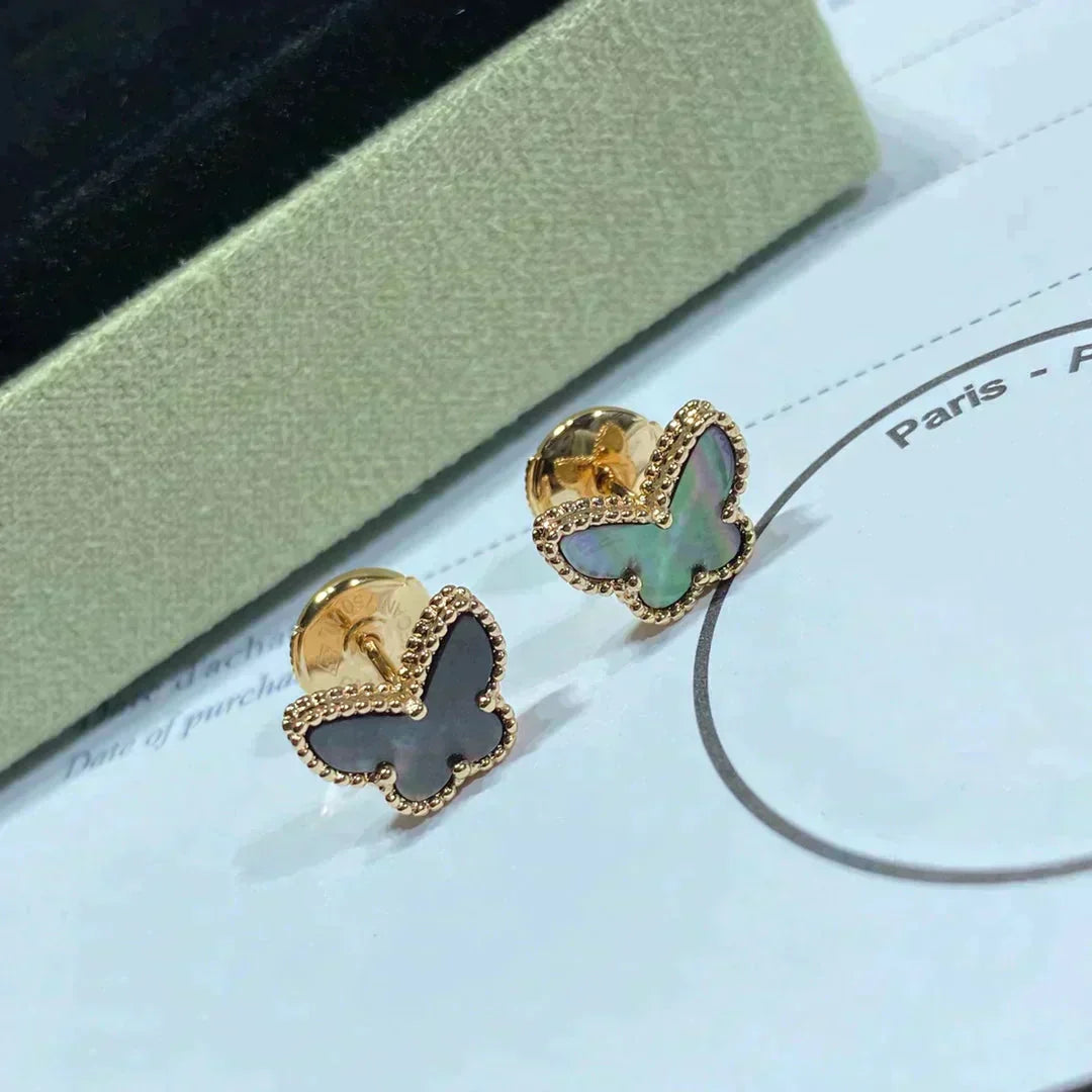 [Gaonasi]BUTTERFLY DARK MOP  EARRINGS