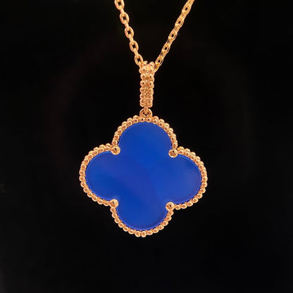 [Gaonasi]CLOVER 25MM NECKLACE TURQUOISE ROSE GOLD