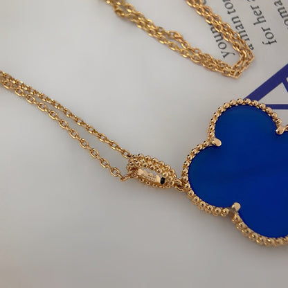 [Gaonasi]CLOVER 25MM NECKLACE TURQUOISE ROSE GOLD