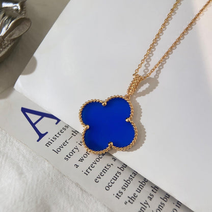 [Gaonasi]CLOVER 25MM NECKLACE TURQUOISE ROSE GOLD