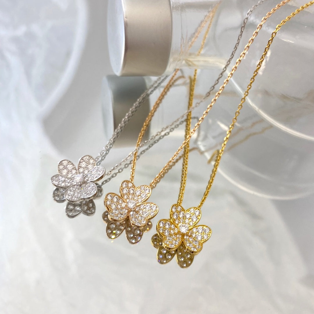 [Gaonasi]FLOWER DIAMOND NECKLACE
