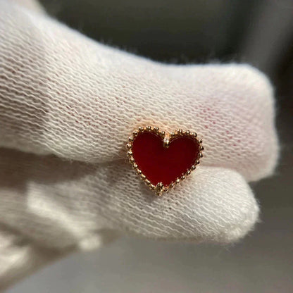 [Gaonasi]HEART CARNELIAN STUD EARRINGS