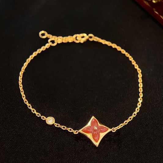 [Gaonasi]COLOR STAR CARNELIAN PINK GOLD DIAMOND BRACELET