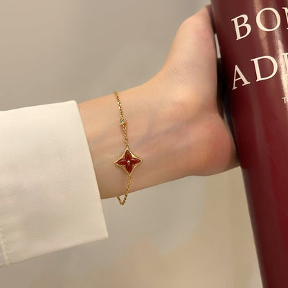 [Gaonasi]COLOR STAR CARNELIAN PINK GOLD DIAMOND BRACELET