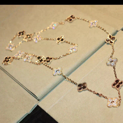 [Gaonasi]CLOVER 20 MOTIFS LASER DIAMOND NECKLACE