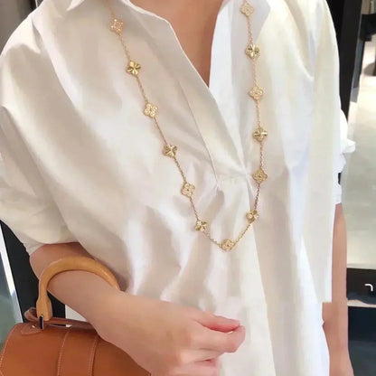 [Gaonasi]CLOVER 20 MOTIFS LASER DIAMOND NECKLACE