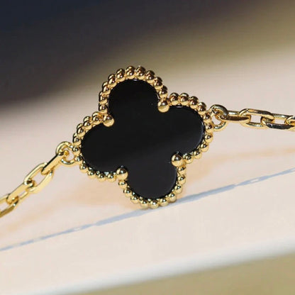 [Gaonasi]CLOVER 20 MOTIFS ONYX NECKLACE