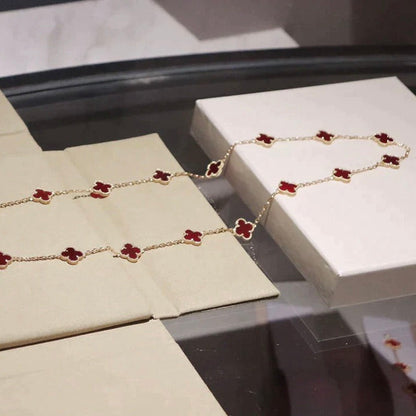 [Gaonasi]CLOVER 20 MOTIFS CARNELIAN NECKLACE
