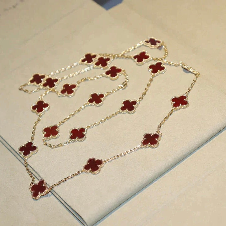 [Gaonasi]CLOVER 20 MOTIFS CARNELIAN NECKLACE