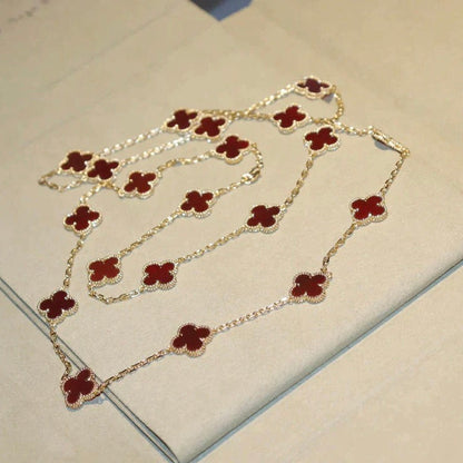 [Gaonasi]CLOVER 20 MOTIFS CARNELIAN NECKLACE