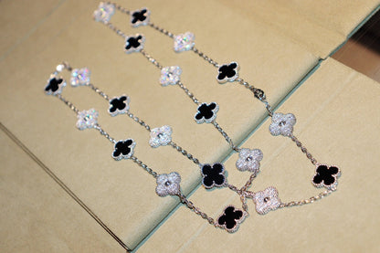 [Gaonasi]CLOVER 20 MOTIFS ONYX DIAMOND SILVER