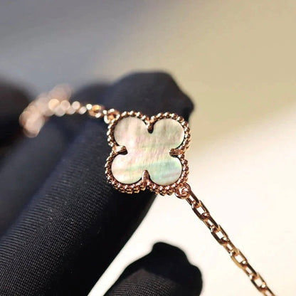 [Gaonasi]CLOVER 20 MOTIFS DARK MOP DIAMOND  NECKLACE