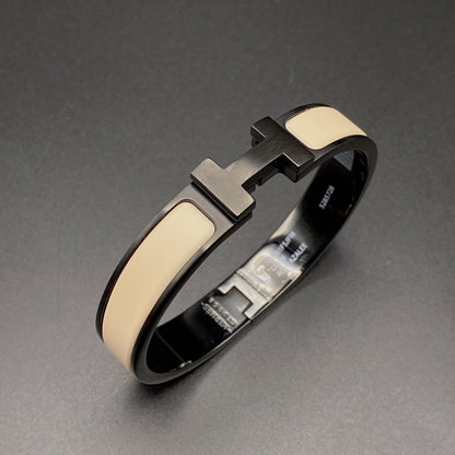 [Gaonasi]H BRACELET 12MM BLACK BEIGE CERAMIC