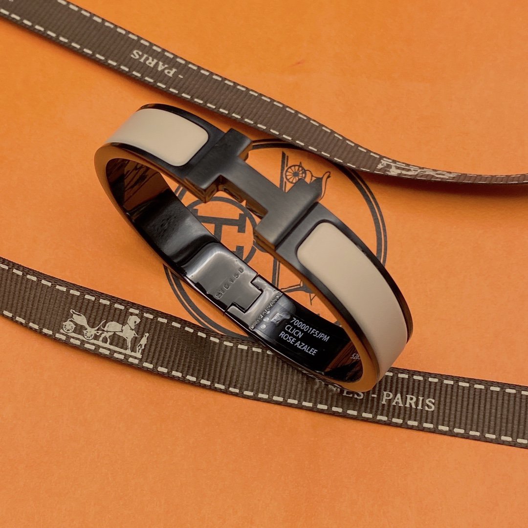 [Gaonasi]H BRACELET 12MM BLACK BEIGE CERAMIC