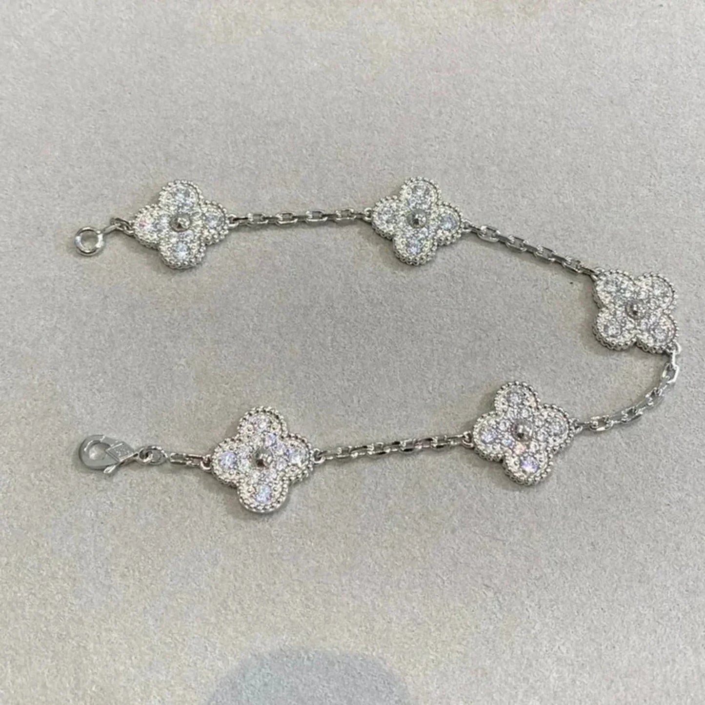 [Gaonasi] CLOVER 5 MOTIF FULL DIAMOND BRACELET COLLECTION