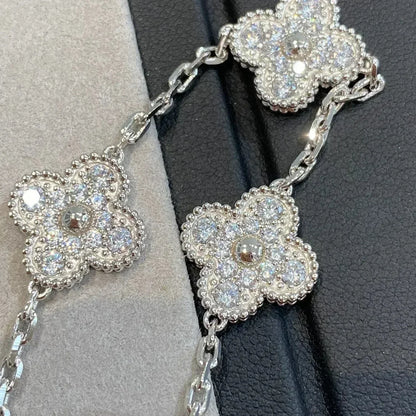 [Gaonasi] CLOVER 5 MOTIF FULL DIAMOND BRACELET COLLECTION