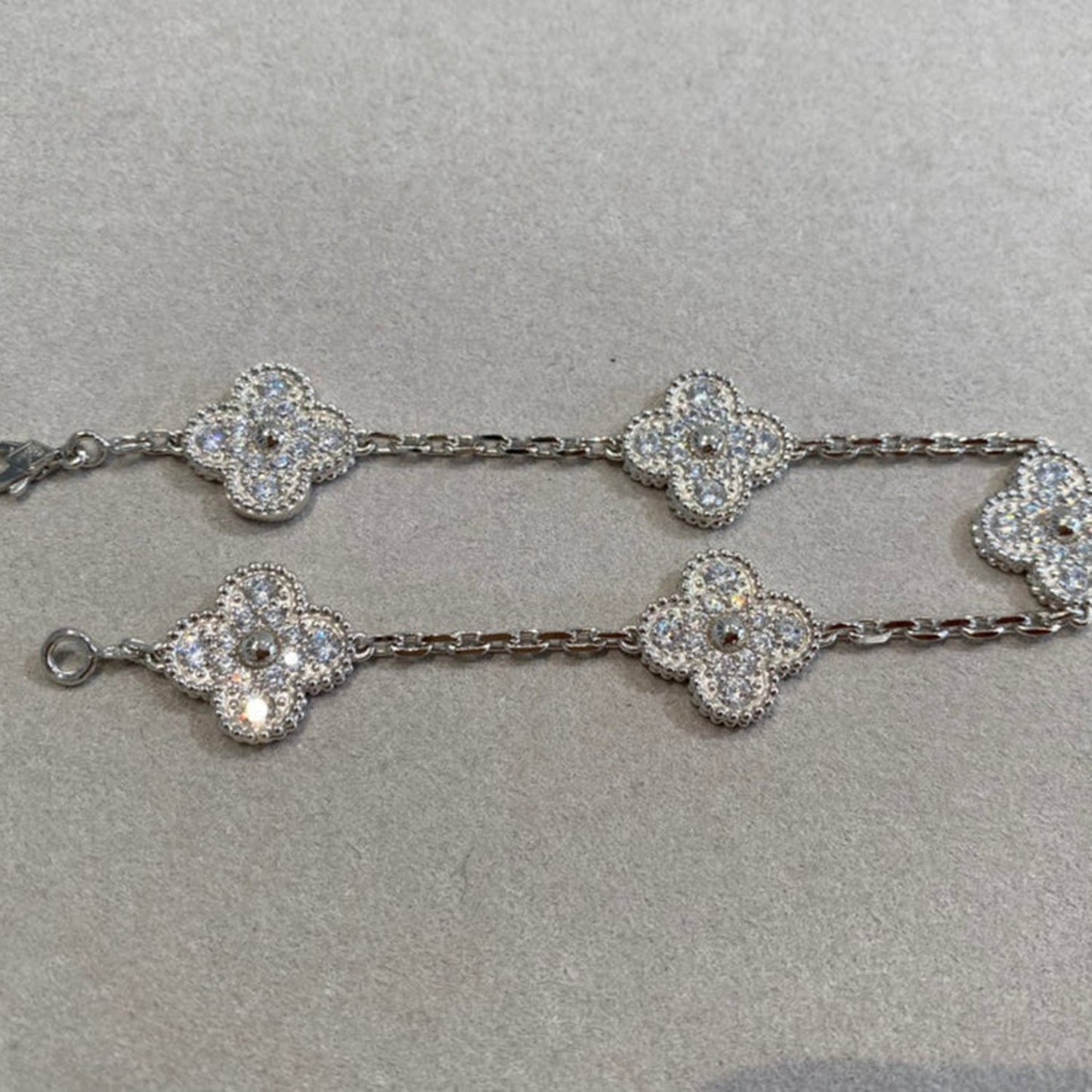 [Gaonasi] CLOVER 5 MOTIF FULL DIAMOND BRACELET COLLECTION