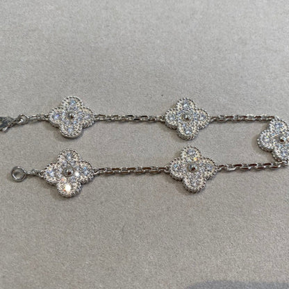 [Gaonasi] CLOVER 5 MOTIF FULL DIAMOND BRACELET COLLECTION