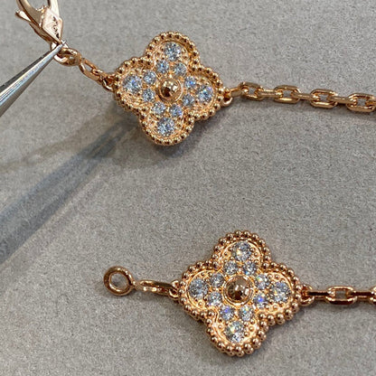 [Gaonasi] CLOVER 5 MOTIF FULL DIAMOND BRACELET COLLECTION