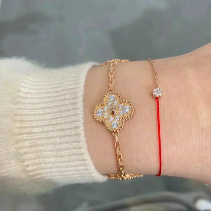 [Gaonasi] CLOVER 5 MOTIF FULL DIAMOND BRACELET COLLECTION