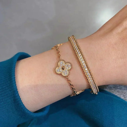 [Gaonasi] CLOVER 5 MOTIF FULL DIAMOND BRACELET COLLECTION