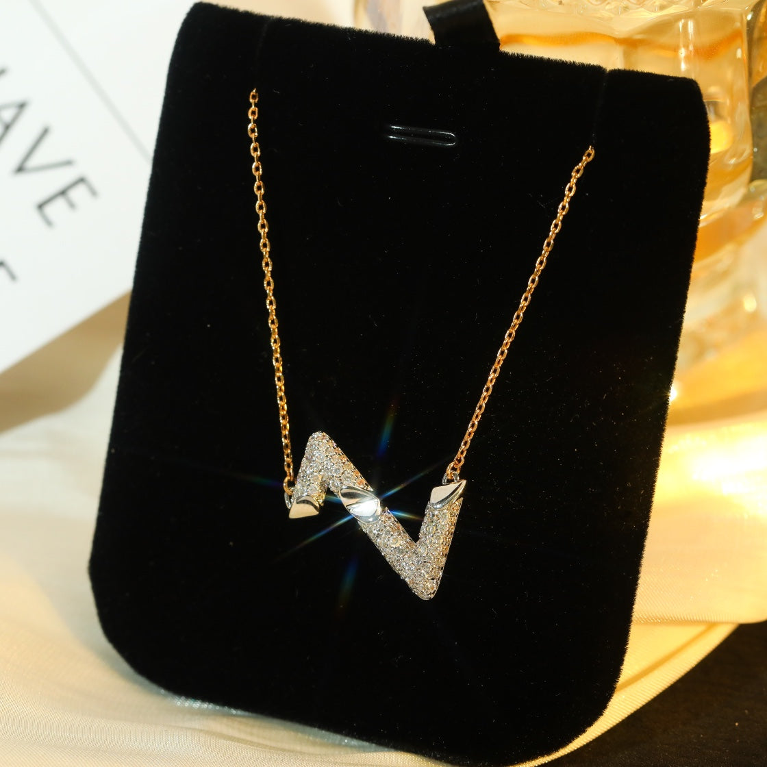 [Gaonasi]VOLT SILVER DIAMOND PEDANT NECKLACE
