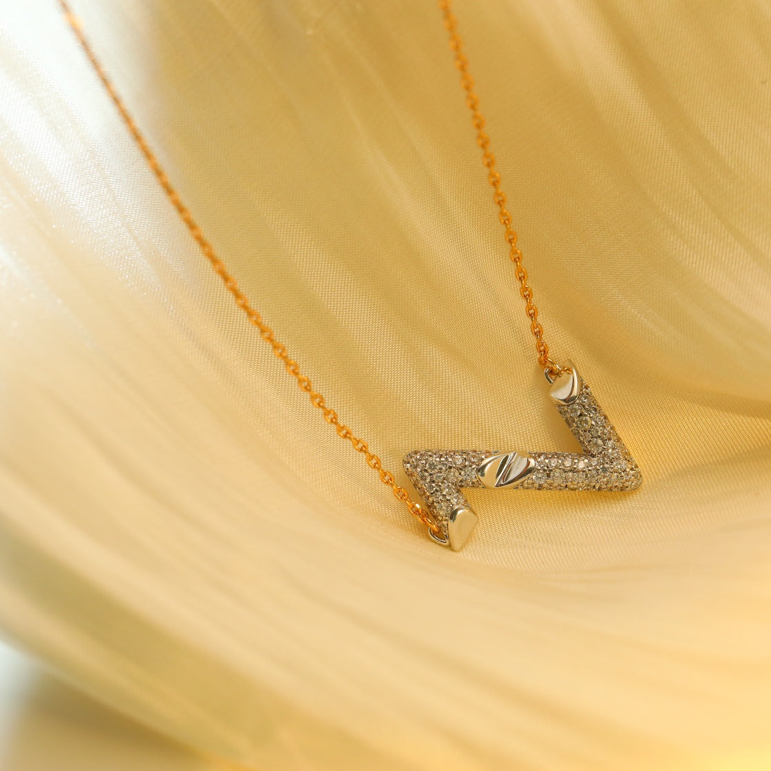 [Gaonasi]VOLT SILVER DIAMOND PEDANT NECKLACE