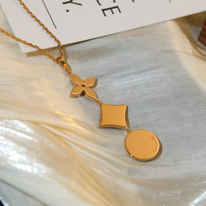 [Gaonasi]STAR AND SUN DIAMOND PINK GOLD NECKLACE