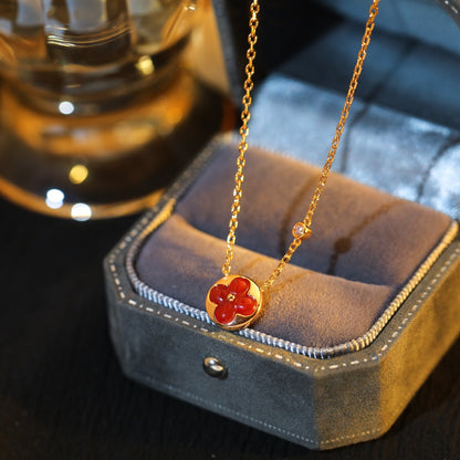[Gaonasi]SUN PEDANT PINK GOLD 1 DIAMOND NECKLACE